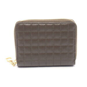 Celine Compact Zippered Wallet Leather Khaki